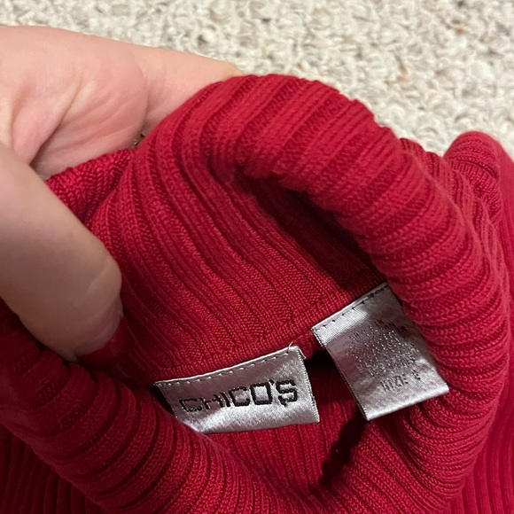 Vintage Red Turtleneck Sleeveless Top - Picture 5 of 5